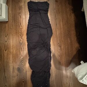 Elegant Black Spaghetti straps Evening Dress